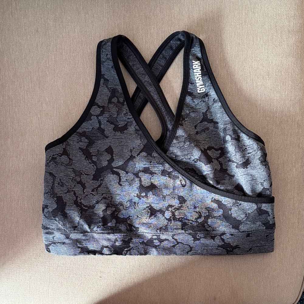Gymshark Gray Camo Sports Bra